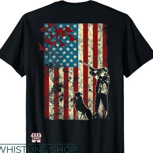 Duck Hunting T-shirt Distressed Patriotic American Flag