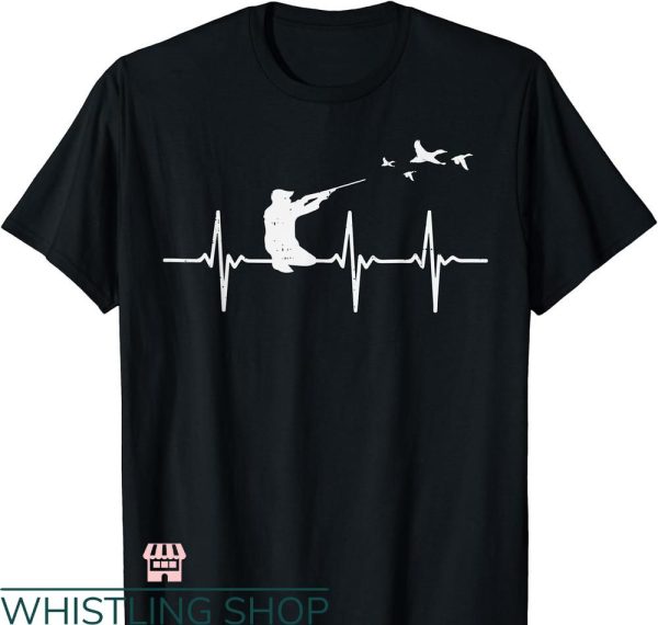 Duck Hunting T-shirt Mens Heartbeat Bird Shooting