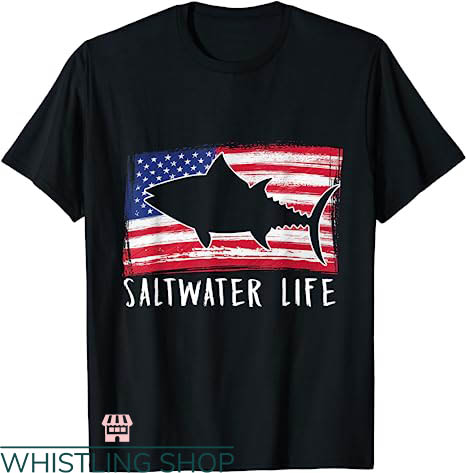 Fishing Tournament T-shirt American Flag Fish Saltwater Life