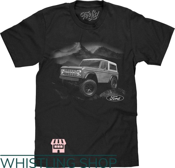 Ford Bronco T-Shirt Retro 1970s Ford Bronco Mountain Graphic