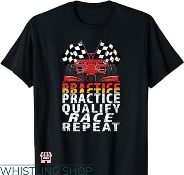 Formula One T-shirt Racing Car Practice Qualify Race Vintage