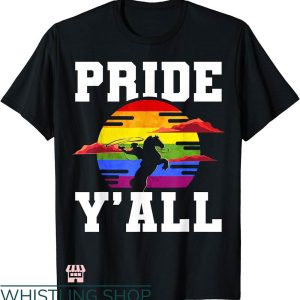 Gay Cowboys T-shirt LGBT Rainbow Gay Pride Flag Cowboy Shirt
