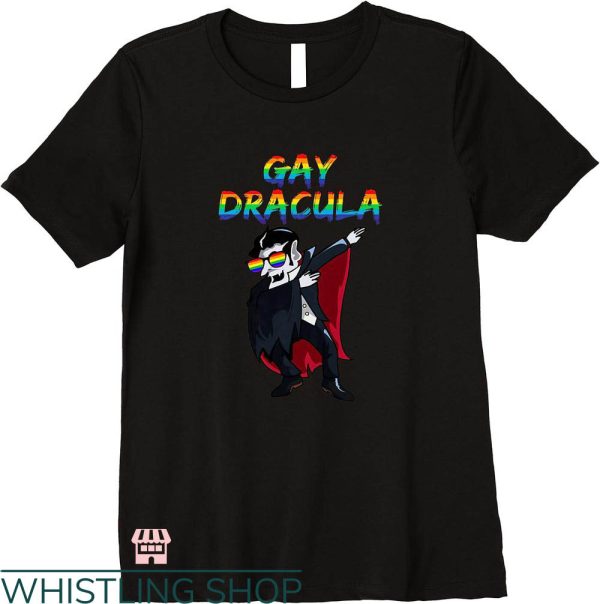 Gay Dracula T-shirt Dabbing Lazy Halloween Costume T-shirt