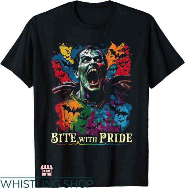 Gay Dracula T-shirt Gay Dracula Gothic Bite With Pride Shirt