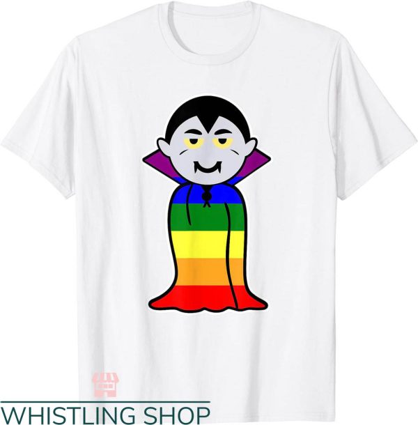 Gay Dracula T-shirt Gay Dracula With Rainbow Colors T-shirt