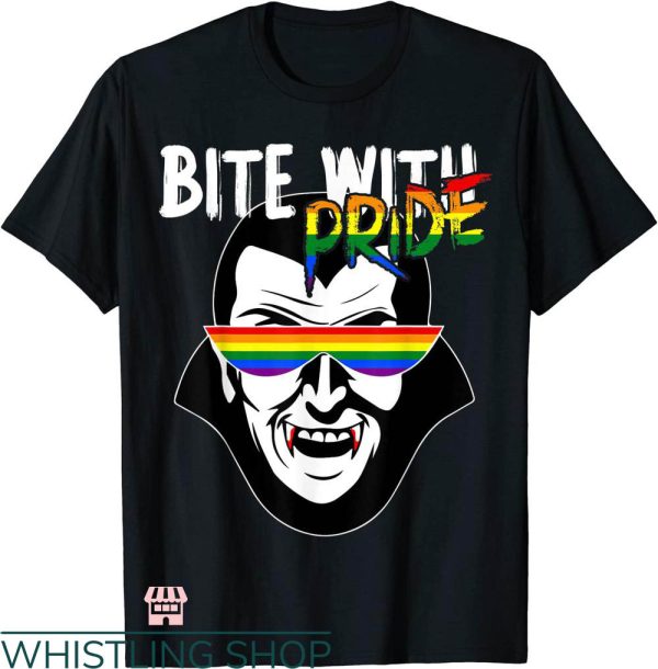 Gay Dracula T-shirt Vampire Gay Dracula Bite With Pride