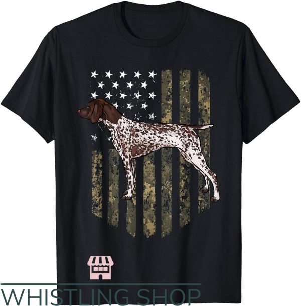 German Shorthaired Pointer T-Shirt American Flag