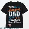 Grandpa With Grandkids Names T-Shirt Amazing Gift For Dad