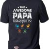 Grandpa With Grandkids Names T-Shirt Awesome Gift For Dad