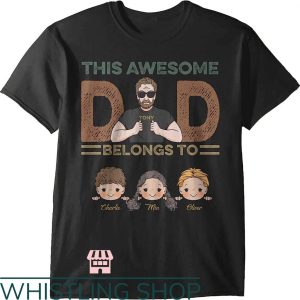Grandpa With Grandkids Names T-Shirt Gift For Dad
