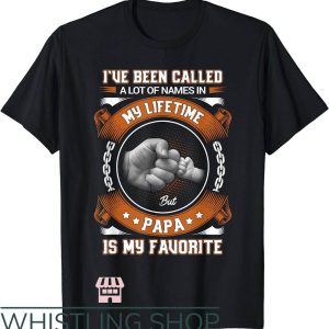 Grandpa With Grandkids Names T-Shirt My Life Gift For Dad