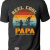Grandpa With Grandkids Names T-Shirt Reel Cool Gift For Dad