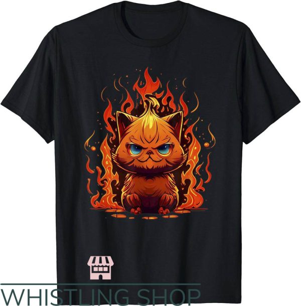 Hell Cat T-Shirt Burning Hell Cat