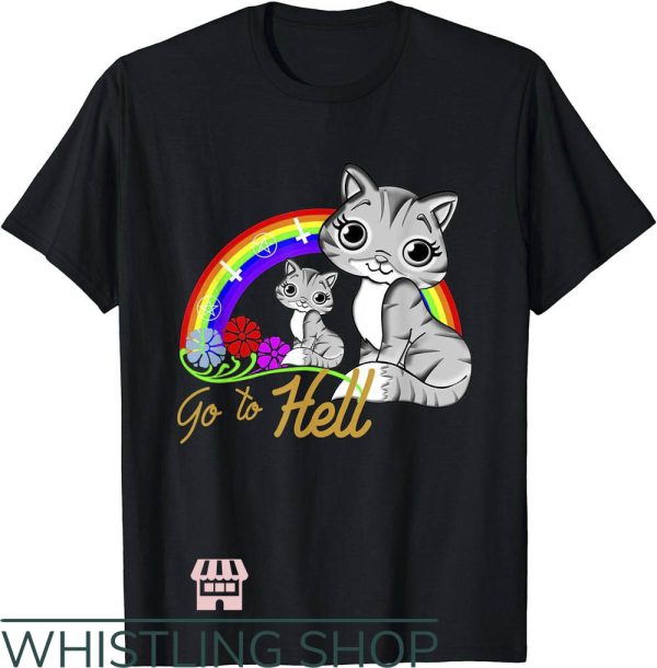 Hell Cat T-Shirt Metalhead Cats Go To Hell