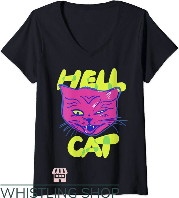 Hell Cat T-Shirt The Comic Devil Cat Coming At You From Hell