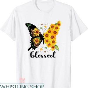 Jesus Has My Back T-shirt Blessed Heart Butterfly T-shirt