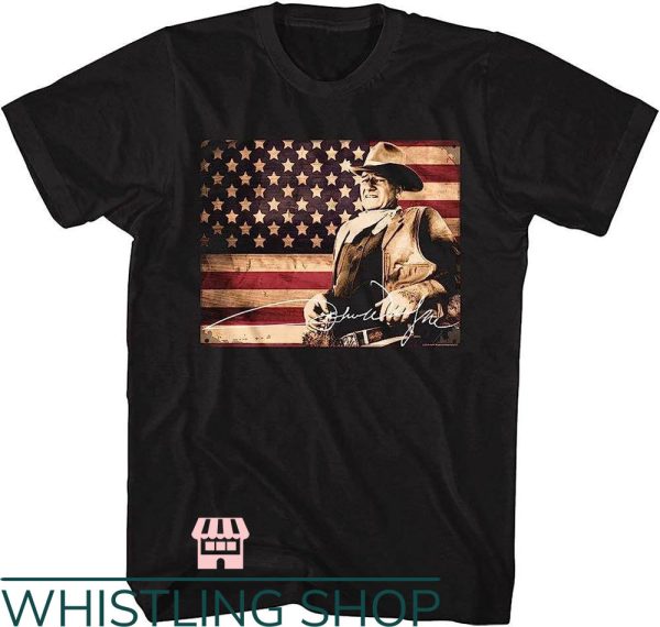 John Wayne T-Shirt John Wayne USA Flag Shirt