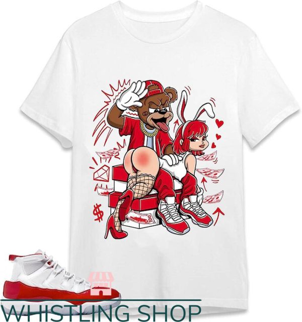 Jordan 11 Cherry T-Shirt Bunny Slap Matching to Jordan