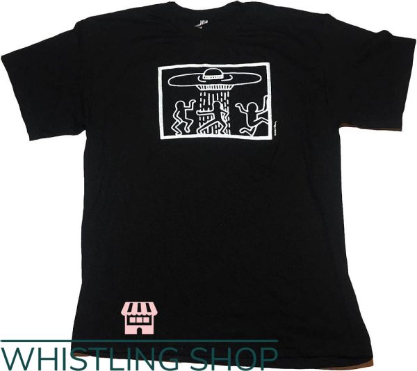 Keith Haring Heart T-Shirt Alien Ship Dancing People
