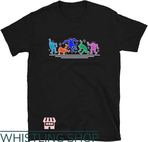 Keith Haring Heart T-Shirt Dancing People