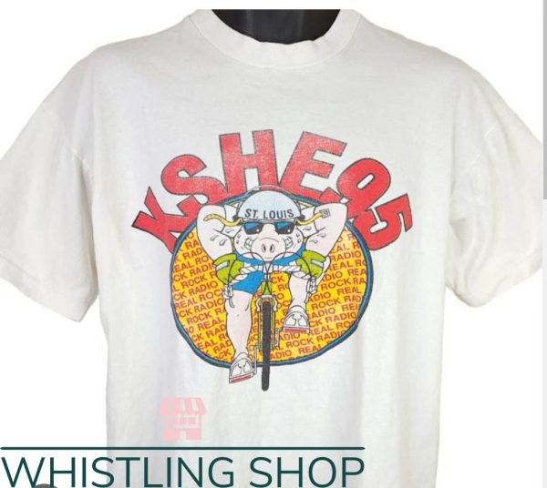 Kshe 95 T-Shirt Biking Pig Rock T-Shirt Trending