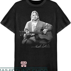 Kurt Cobain T-Shirt Kurt Cobain Guitar And Signature Shirt
