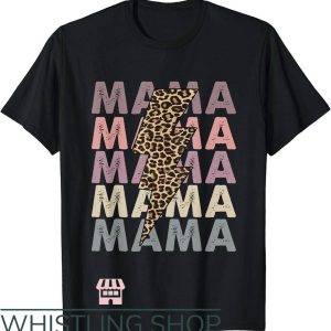 Mama Mini T-Shirt Lightning Bolt Leopard Mama