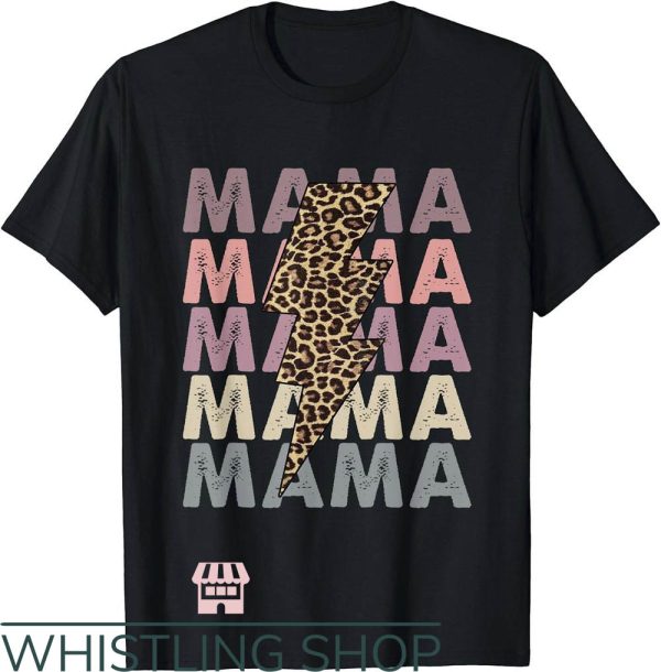 Mama Mini T-Shirt Lightning Bolt Leopard Mama