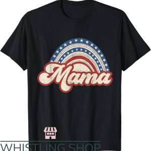 Mama Mini T-Shirt USA Flag Rainbow Mama