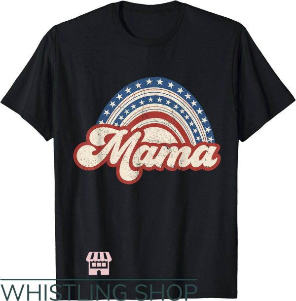 Mama Mini T-Shirt USA Flag Rainbow Mama