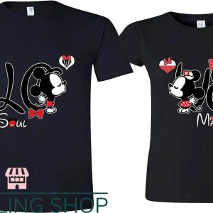 Matching Disney For Couples T-shirt Love Soul Mate T-shirt