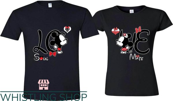 Matching Disney For Couples T-shirt Love Soul Mate T-shirt