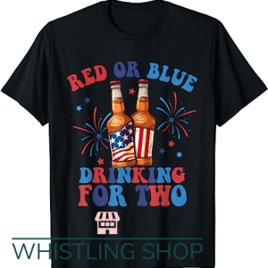 Pregnancy Announcement Couple T Shirt Red Or Blue Drinking