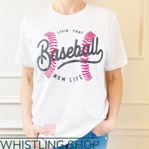 Puff Letter T-Shirt Baseball Mom Life Shirt