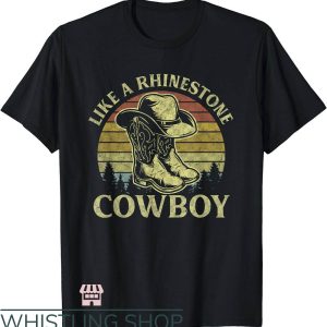 Rhinestone Cowboy T-Shirt Cowboy Hat Boots T-Shirt Trending
