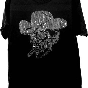 Rhinestone Cowboy T-Shirt Cowboy Skeleton Rhinestone T-Shirt