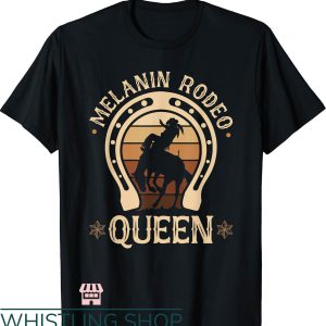 Rodeo Queen T-Shirt Bronc Riding Melanin T-Shirt Trending