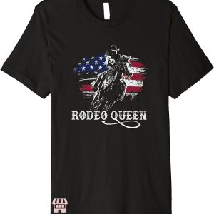 Rodeo Queen T-Shirt Patriotic Horse Riding T-Shirt Trending