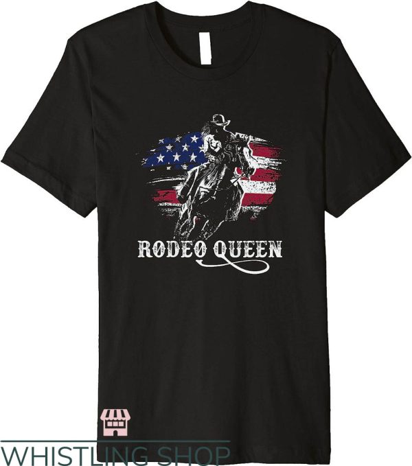 Rodeo Queen T-Shirt Patriotic Horse Riding T-Shirt Trending