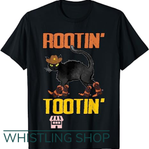 Rootin Tootin Cat T Shirt Cowboy Cat