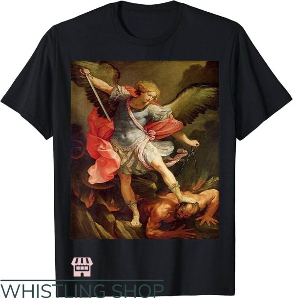 Saint Michael T-Shirt Christian Warrior T-Shirt Trending