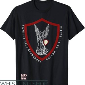 Saint Michael T-Shirt Defend Us In Battle T-Shirt Trending