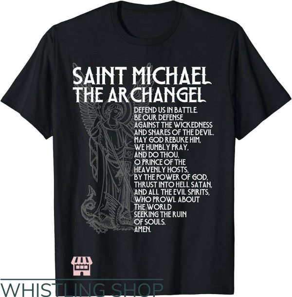 Saint Michael T-Shirt Prayer Catholic Traditional T-Shirt