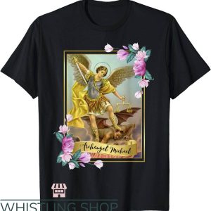 Saint Michael T-Shirt Protector Catholic Church Angel Shirt