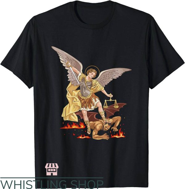 Saint Michael T-Shirt St The Archangel T-Shirt Trending