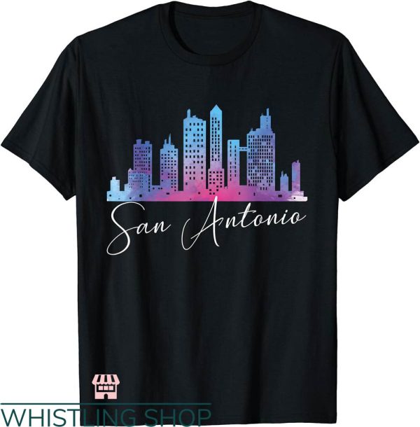 San Antonio T-shirt San Antonio Watercolor Skyline Texas