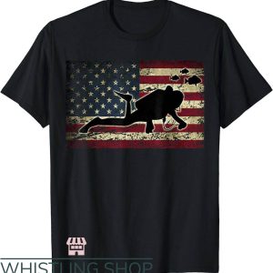 Scuba Diver T-Shirt American Scuba Diver USA Flag Trending