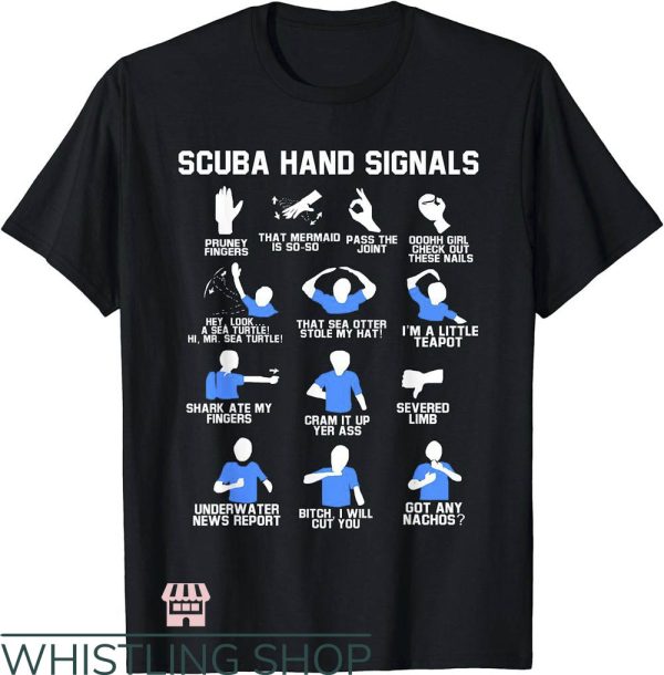 Scuba Diver T-Shirt Diver Hand Sign Funny Scuba Tee Trending