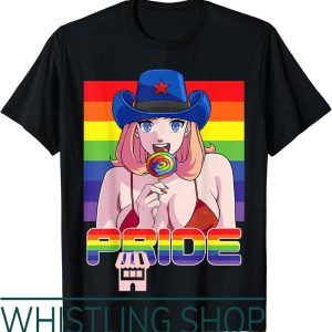 Sexy Cowgirl T-Shirt Pride Month Bikini Rainbow Lollipop