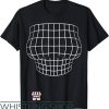 Side Boob T-Shirt Magnified Chest Illusion Grid Shirt